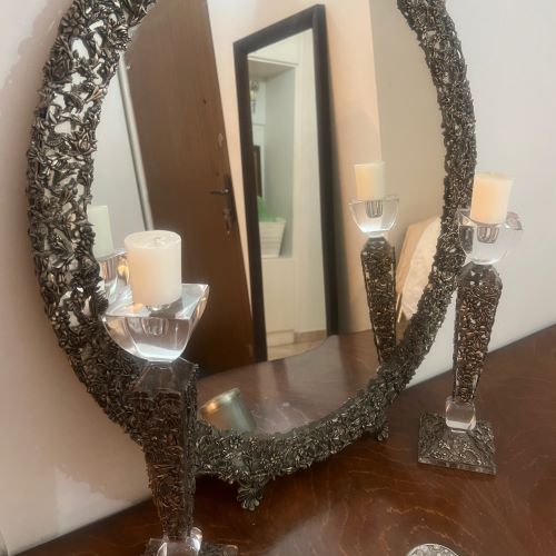 آینه شمعدان نقره